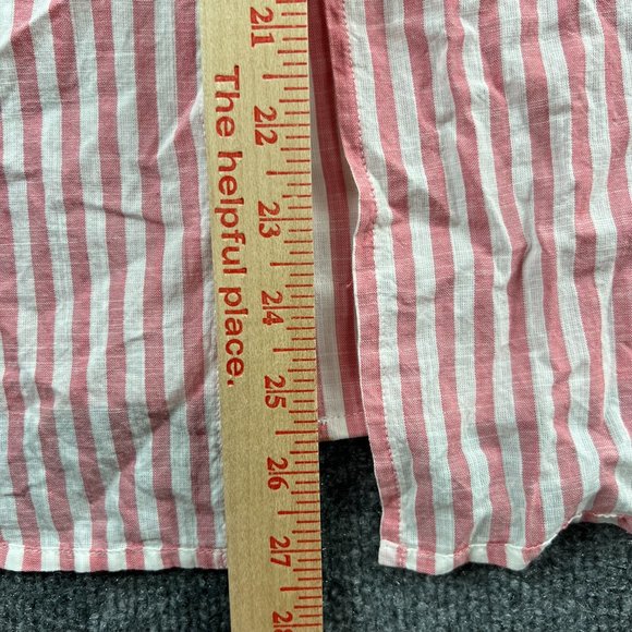 Madewell Button Up Shirt Adult Medium Women Top Pink White Stripe Lightweight - Picture 9 of 12